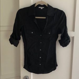 James Perse Black Buttoned-down Shirt